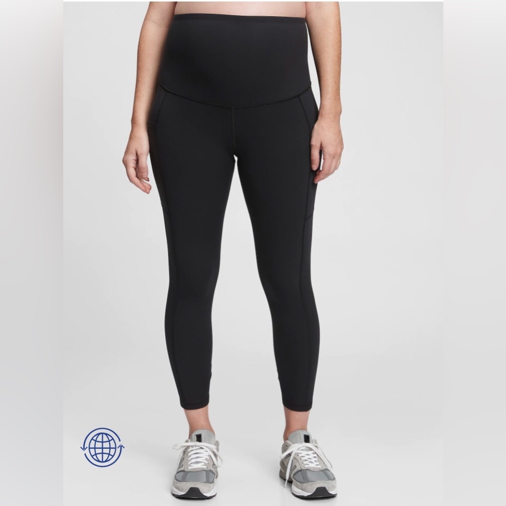 Gap Fit maternity power full panel black leggings size small